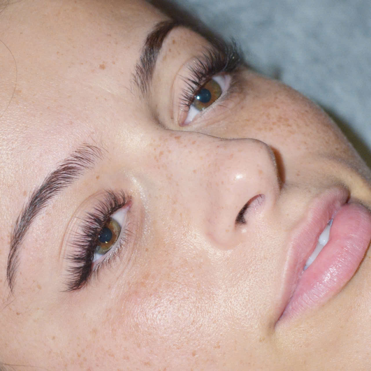 Close-up of classic eyelash extensions