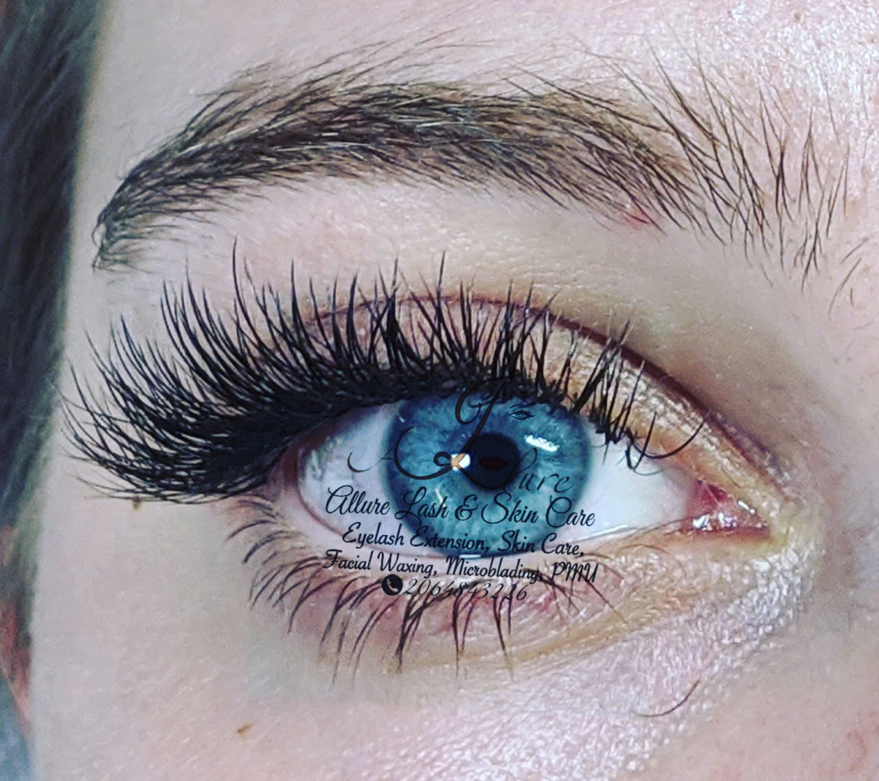 Close-up of classic eyelash extensions