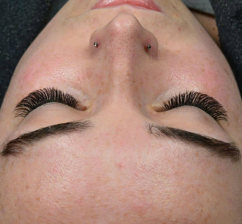 Close-up of classic eyelash extensions