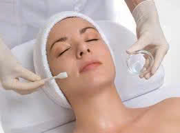 Close-up of a client's face after a hydrating facial